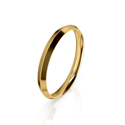 Knife Edge Comfort Fit Wedding Ring (AK) - Yellow Gold