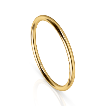 Full Round Comfort Fit Wedding Ring (AR) - Yellow Gold