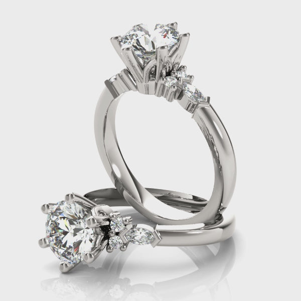 Willow Round 6-Prong Diamond Engagement Ring Setting