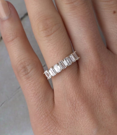 Diamond Emerald Cut Wedding Rings