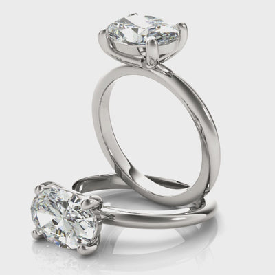 Lara East West Oval Diamond Engagement Ring Setting