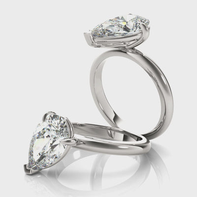 Lara Tilted Pear Diamond Engagement Ring Setting