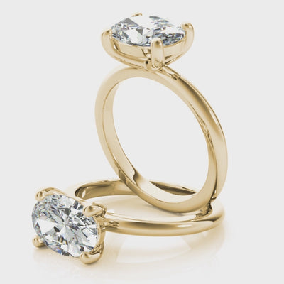 Lara East West Oval Diamond Engagement Ring Setting