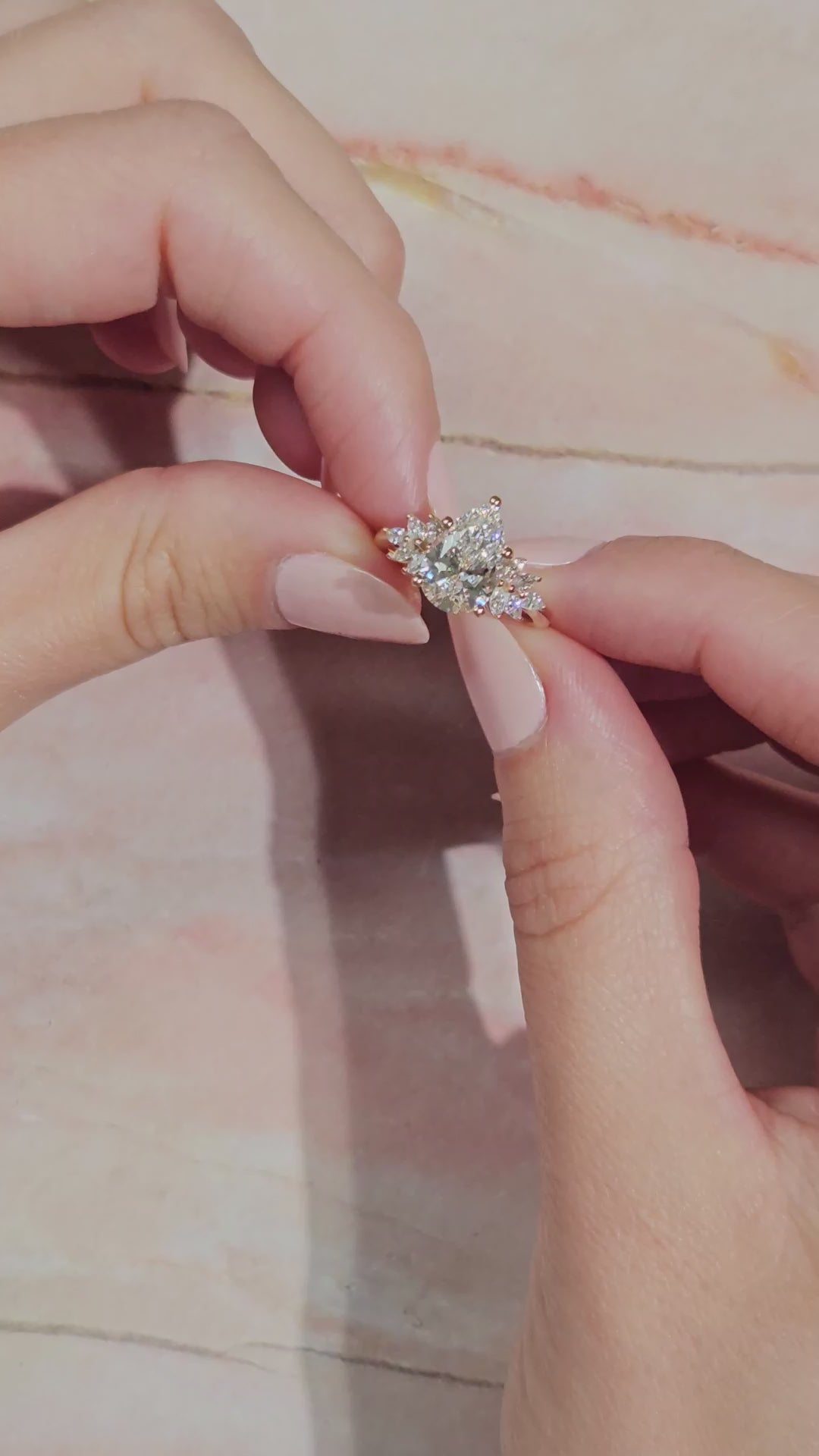 Lola Pear Diamond Engagement Ring Setting