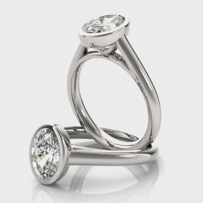 Oval Hannah Bezel Engagement Ring Setting