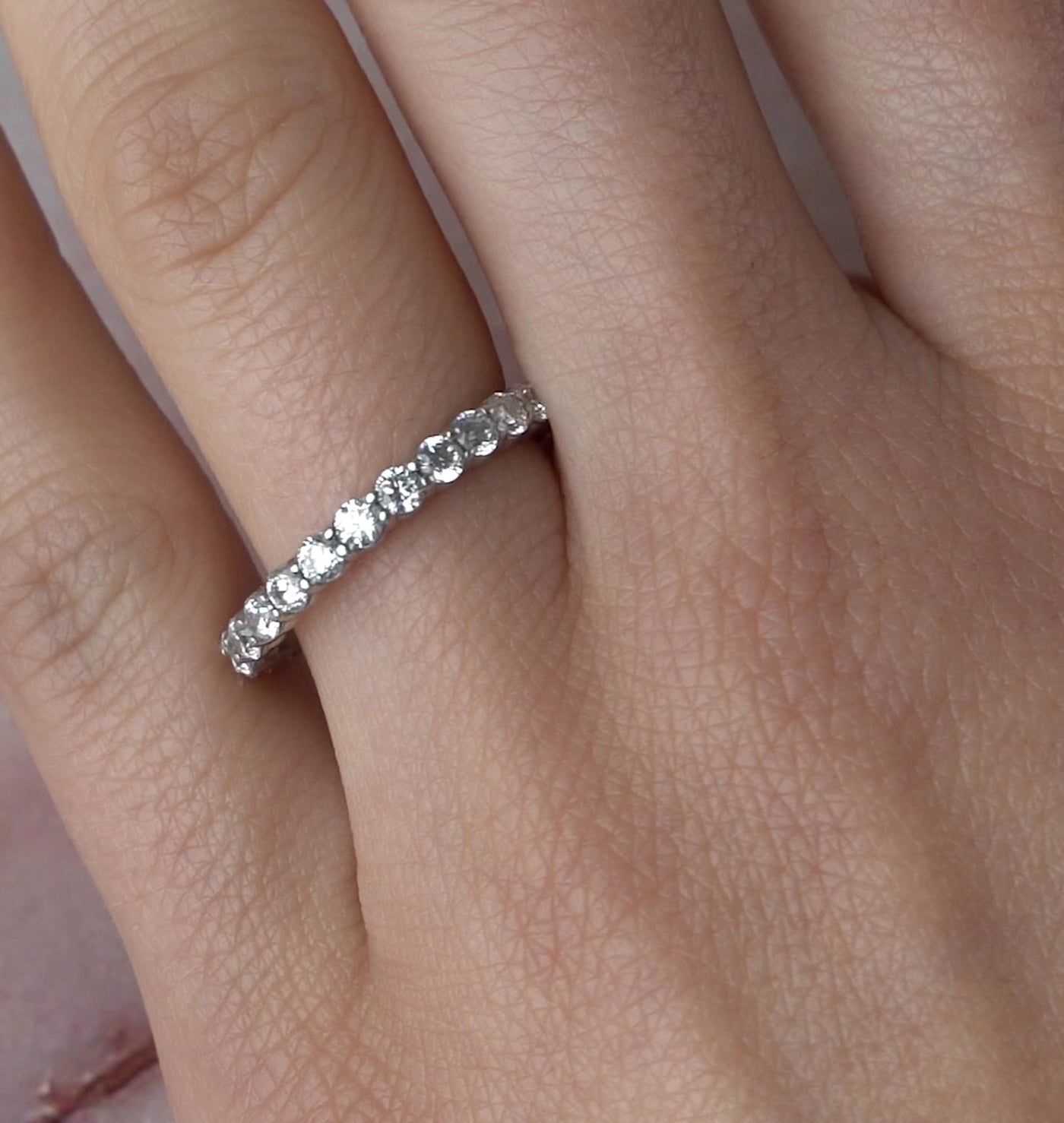 Half Charlene Women's Diamond Double Prong Wedding Ring