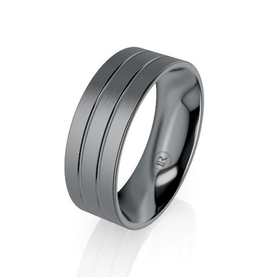 Tantalum Three Row Mens Wedding Ring