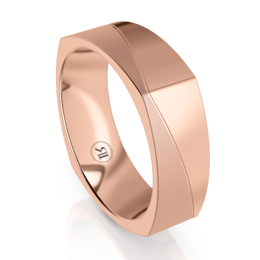 The Xander Rose Gold Squared Wedding Ring