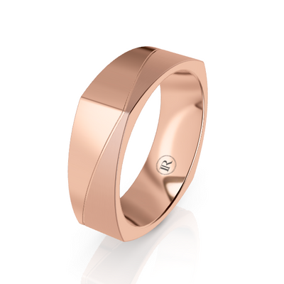 The Xander Rose Gold Squared Wedding Ring