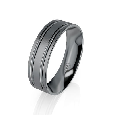 The Morrison Double Grooved Tantalum Wedding Ring
