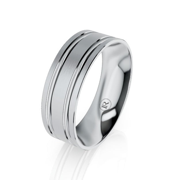 The Morrison Double Grooved Platinum Wedding Ring