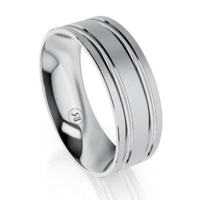 The Morrison Double Grooved Platinum Wedding Ring