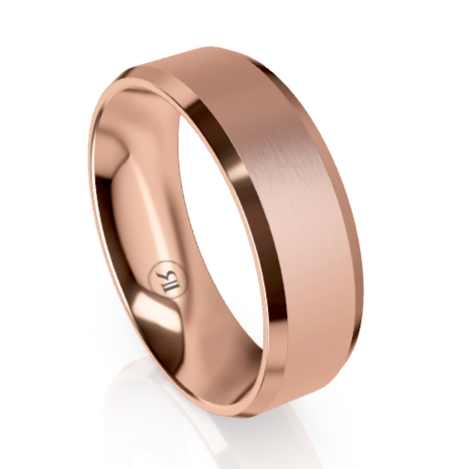 The Vanguard Rose Gold Bevelled Wedding Ring
