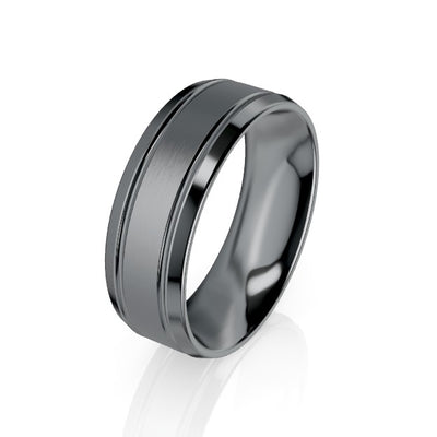 The Preston Tantalum Bevelled Edge Wedding Ring