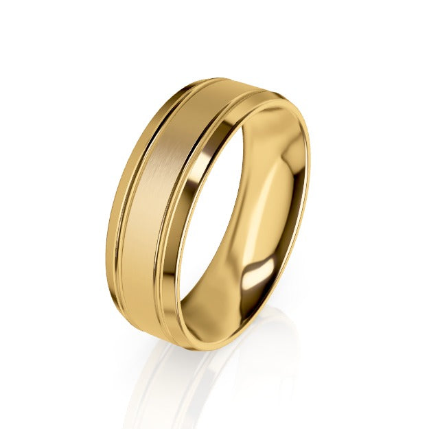 The Preston Yellow Gold Bevelled Edge Wedding Ring