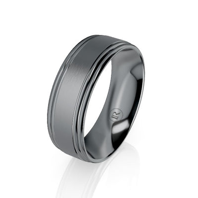 Dual Side Cut Edges Tantalum Wedding Ring