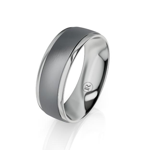 The Carlisle Tantalum and Platinum Edge Wedding Ring