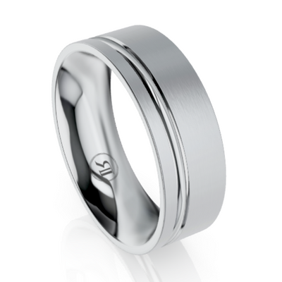 The Lewis Platinum Inner Sleeve Inlay Wedding Ring