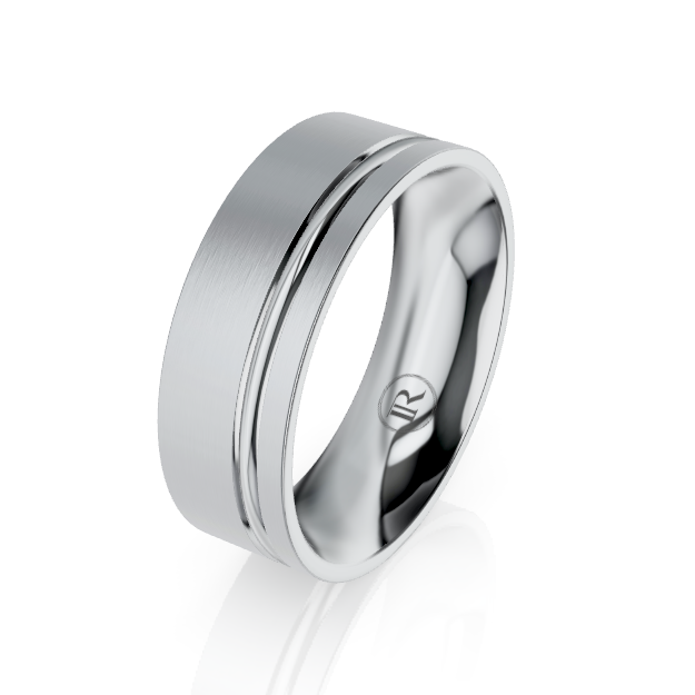 The Lewis Platinum Inner Sleeve Inlay Wedding Ring