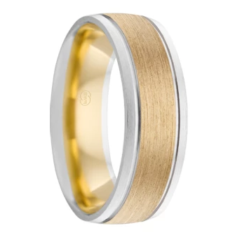 Yellow and White Gold Wedding Ring - 2T3499