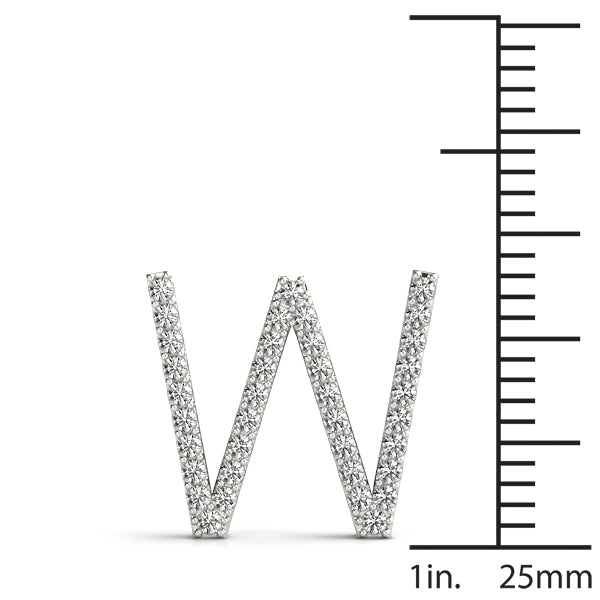 10ct W Initials Diamond Pendant