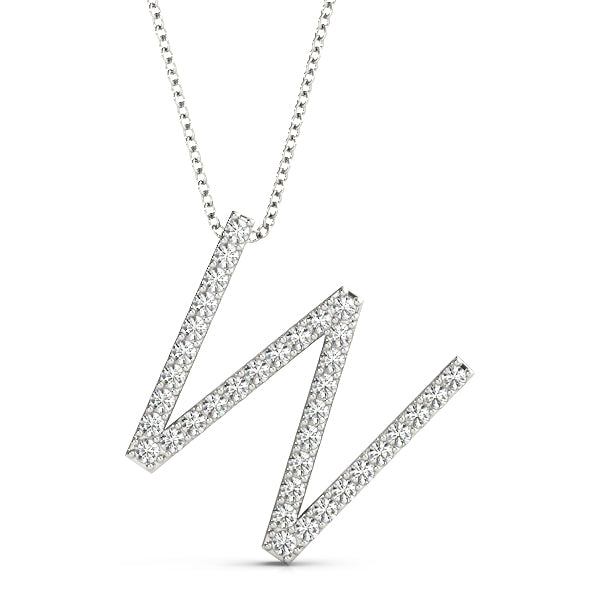 10ct W Initials Diamond Pendant