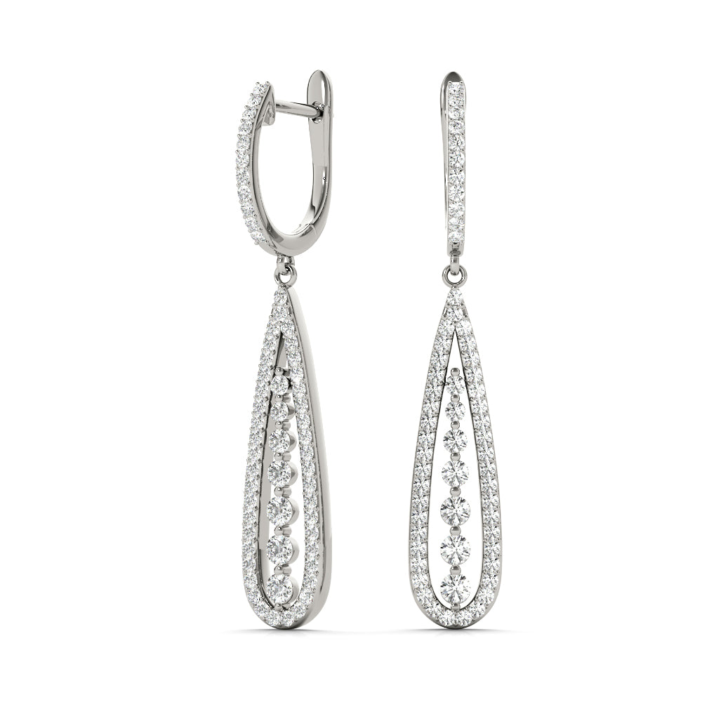 Maddison Lab Grown Diamond Pear Shaped Drop Earrings (0.75ct TDW)