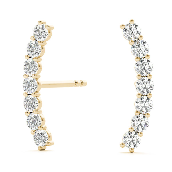 Aylin Lab Grown Diamond Curved Climber Stud Earrings (0.40ct TDW)