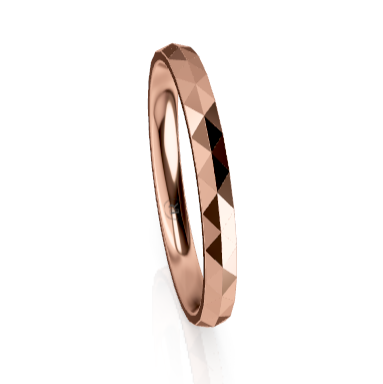 Women's Faceted Knife Edge Comfort Fit Wedding Ring