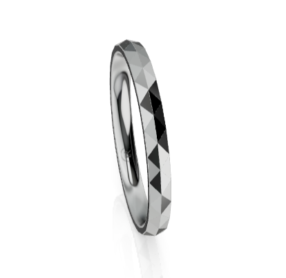 Women's Faceted Knife Edge Comfort Fit Wedding Ring