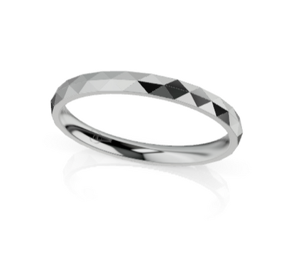 Women's Faceted Knife Edge Comfort Fit Wedding Ring