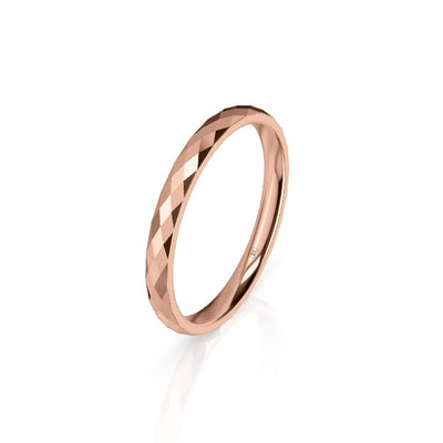 Women's Faceted Comfort Fit Wedding Ring