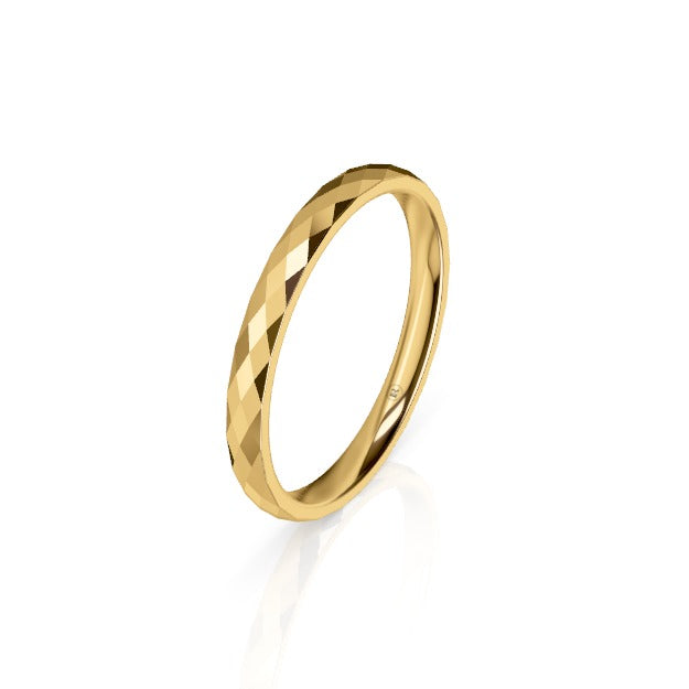 Women's Faceted Comfort Fit Wedding Ring