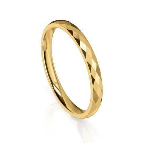 Women's Faceted Comfort Fit Wedding Ring