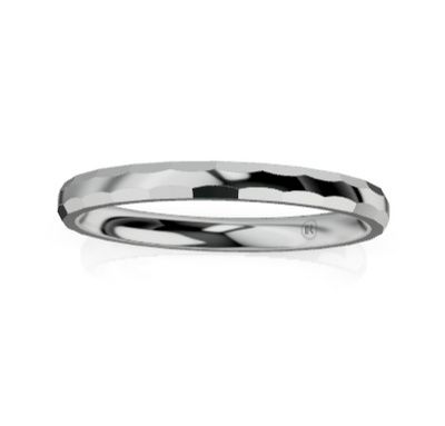 Women's Faceted Scallop Edge Comfort Fit Wedding Ring