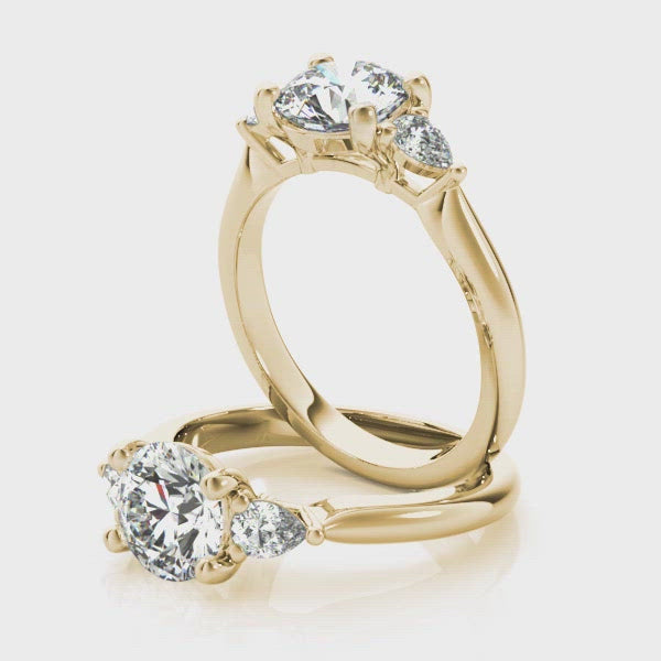 Charlotte Round Diamond and Petite Pear Engagement Ring Setting