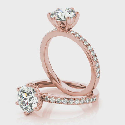 Alyssa 6-Prong Round Diamond Engagement Ring Setting (without Hidden Halo)