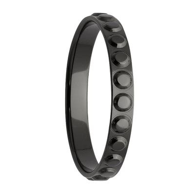 Custom Black Zirconium Circle Women's Ring