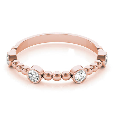 Bead & Bezel Women's Diamond Stacker Wedding Ring