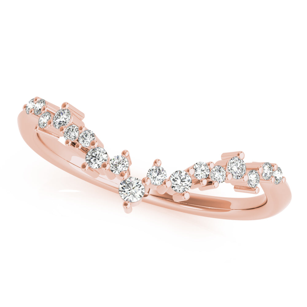 Claudine Women's Diamond Chevron Wedding Ring