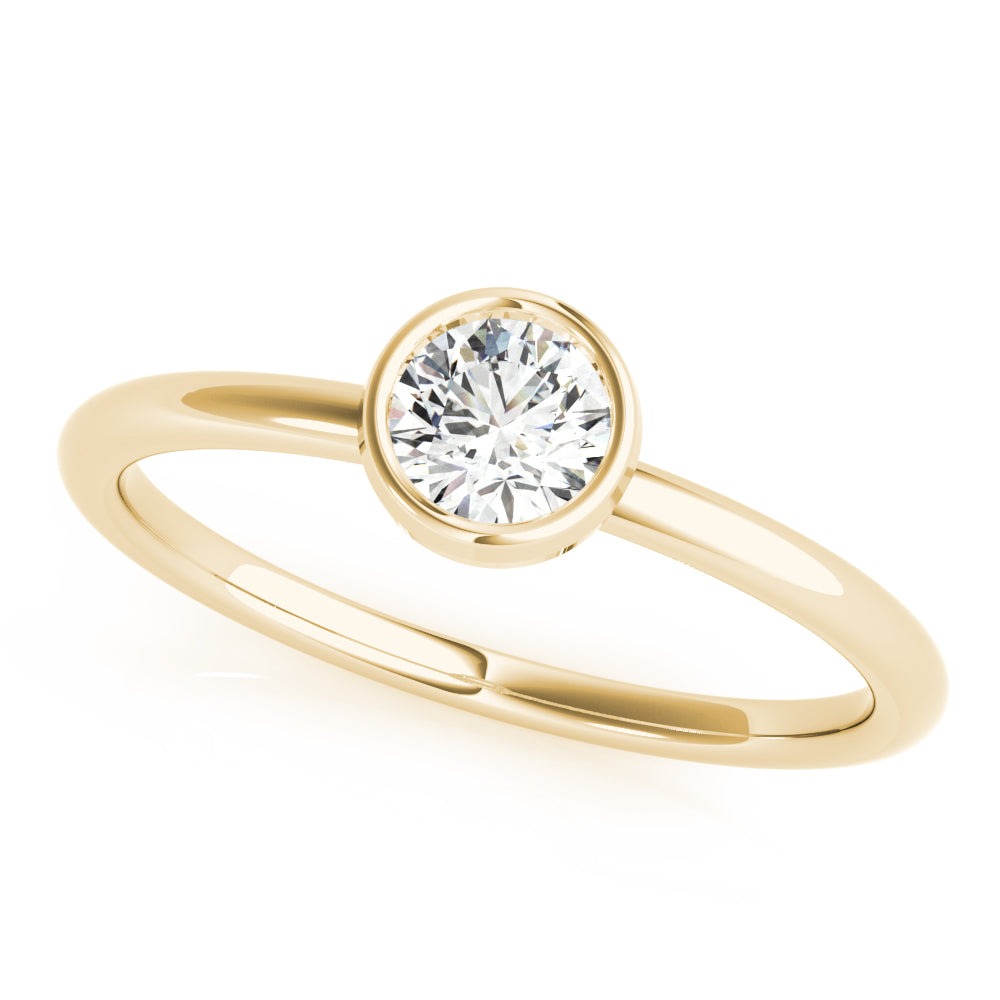 Round Bezel Women's Diamond Stacker Ring