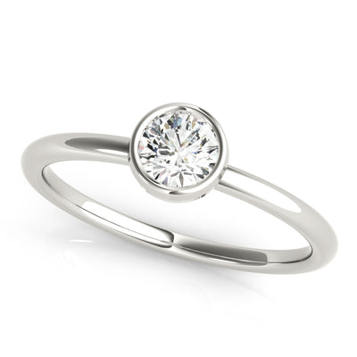 Round Bezel Women's Diamond Stacker Ring