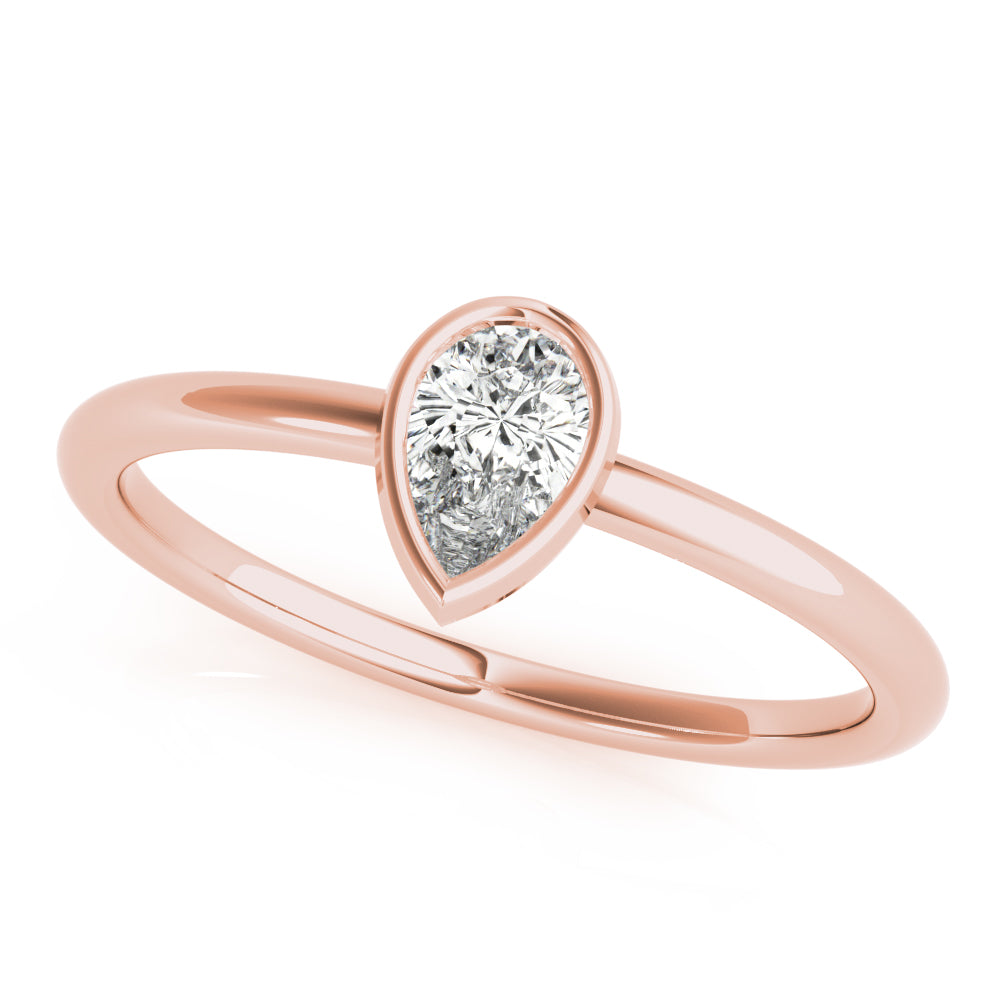 Pear Shape Bezel Set Women's Diamond Stacker Ring