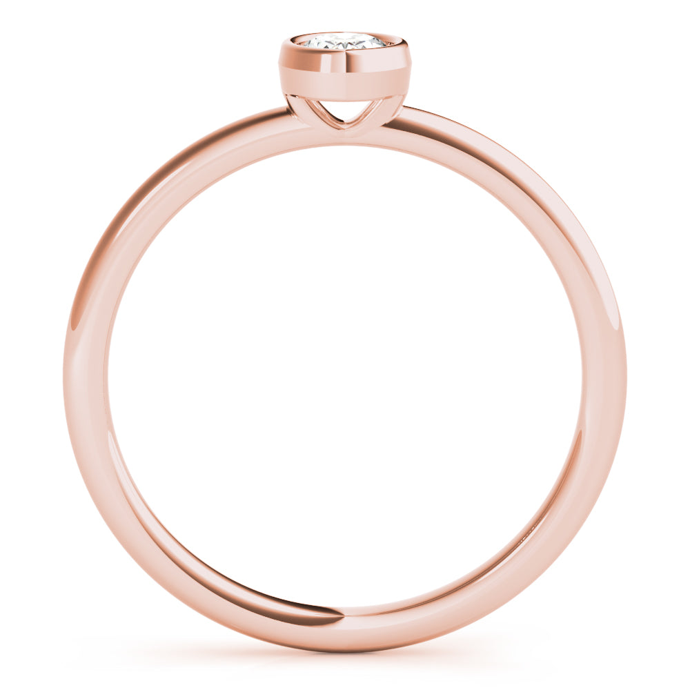 Oval Bezel Set Women's Diamond Stacker Ring