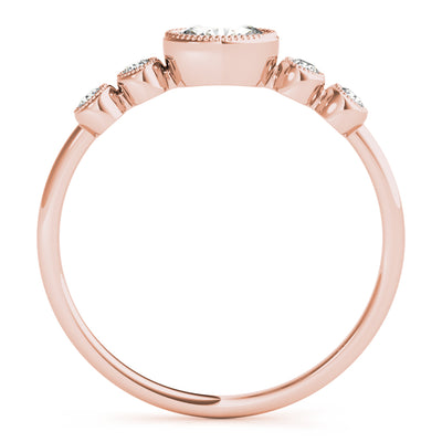 Peggy Oval Milgrain Diamond Ring