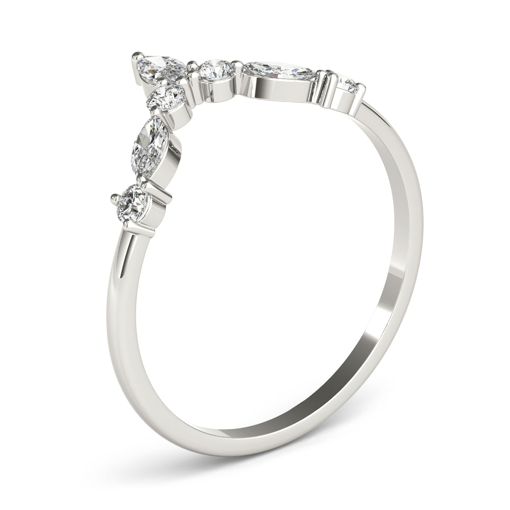 Cleo Women's Diamond Chevron Wedding Ring