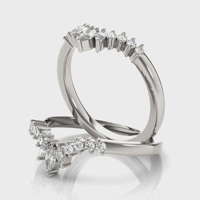 Milla Women's Diamond Chevron Wedding Ring