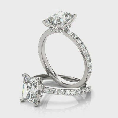 Allegra Radiant Cut Diamond Bridge Engagement Ring Setting