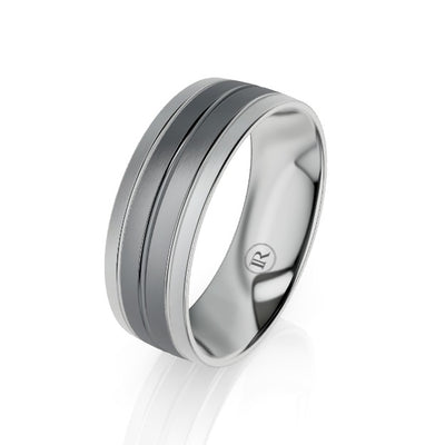 Double Gold and Tantalum Centre Wedding Ring