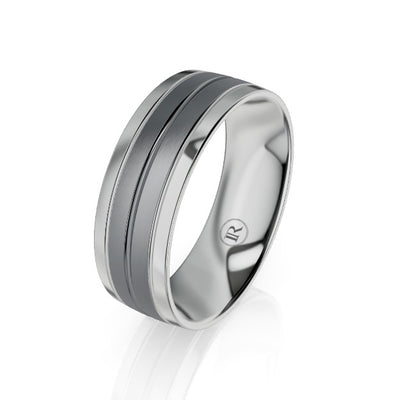 Double Gold and Tantalum Centre Wedding Ring